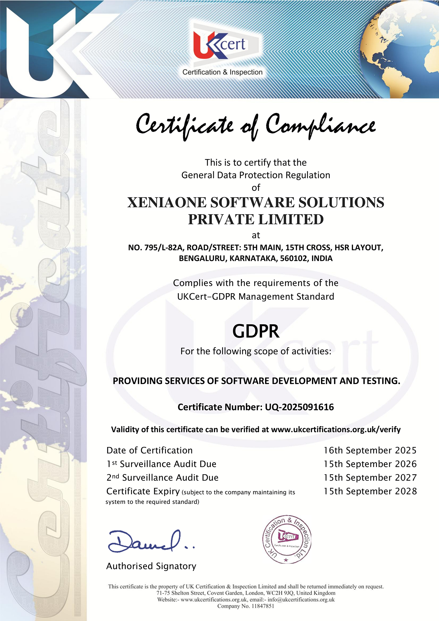 GDPR Certificate