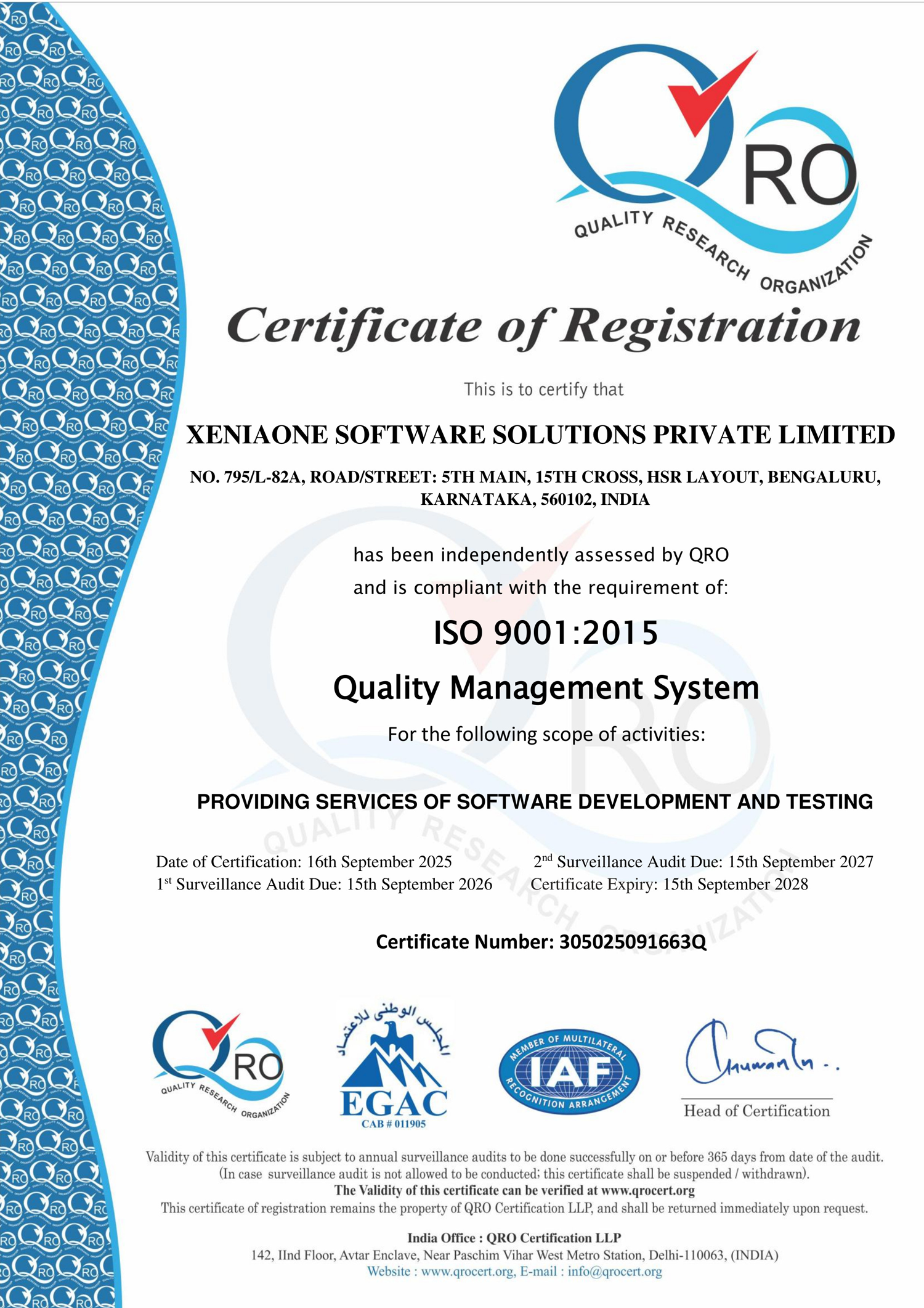 ISO 9001:2015 Certificate